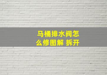 马桶排水阀怎么修图解 拆开